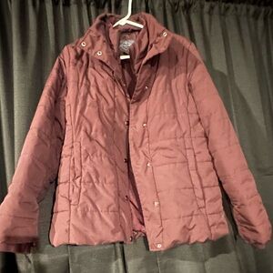St. John's Bay Women's Puffer Jacket - Deep Burgundy